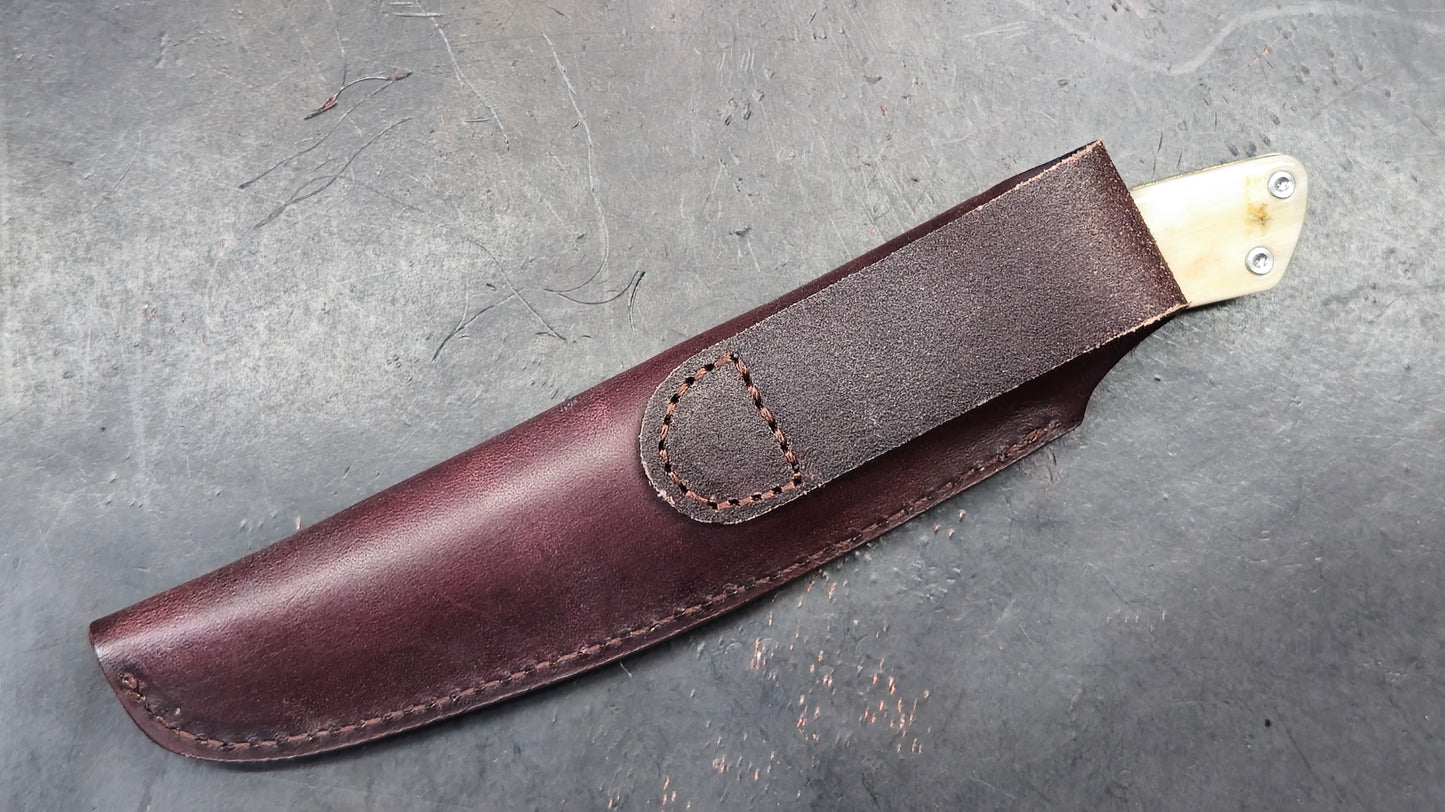 TwoSun TS278 Fixed Blade Bone/Copper Handle 14C28N Drop Point (NEW)