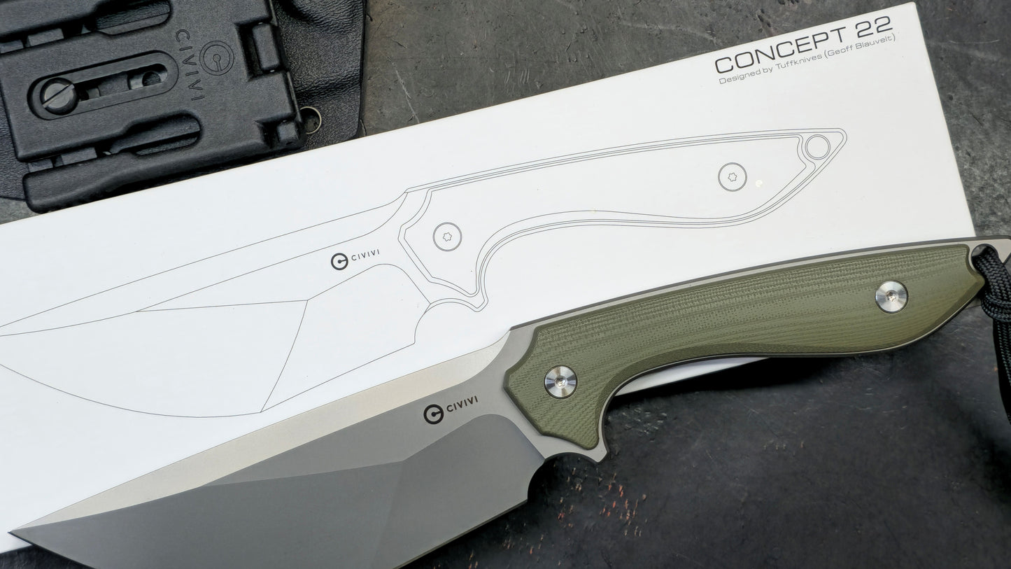 Civivi Concept 22 Fixed Blade OD Green G10 D2 Modified Tanto (NEW)