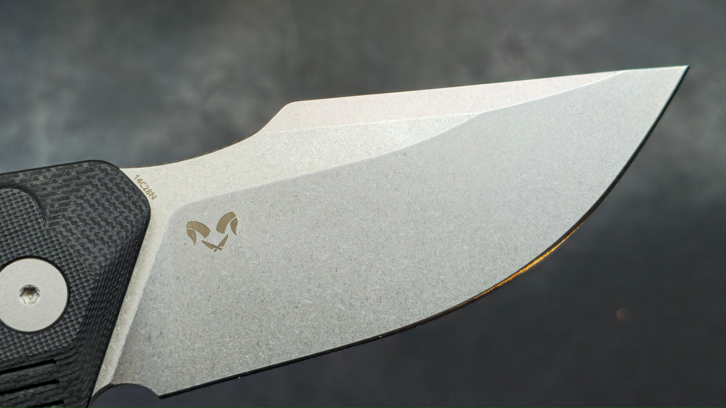 Kubey Basilisk Folding Knife Black G10 Handle 14C28N Tanto Point (NEW)