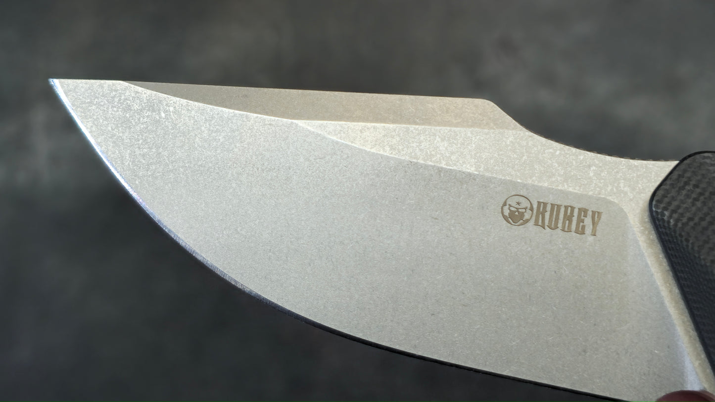Kubey Basilisk Folding Knife Black G10 Handle 14C28N Tanto Point (NEW)