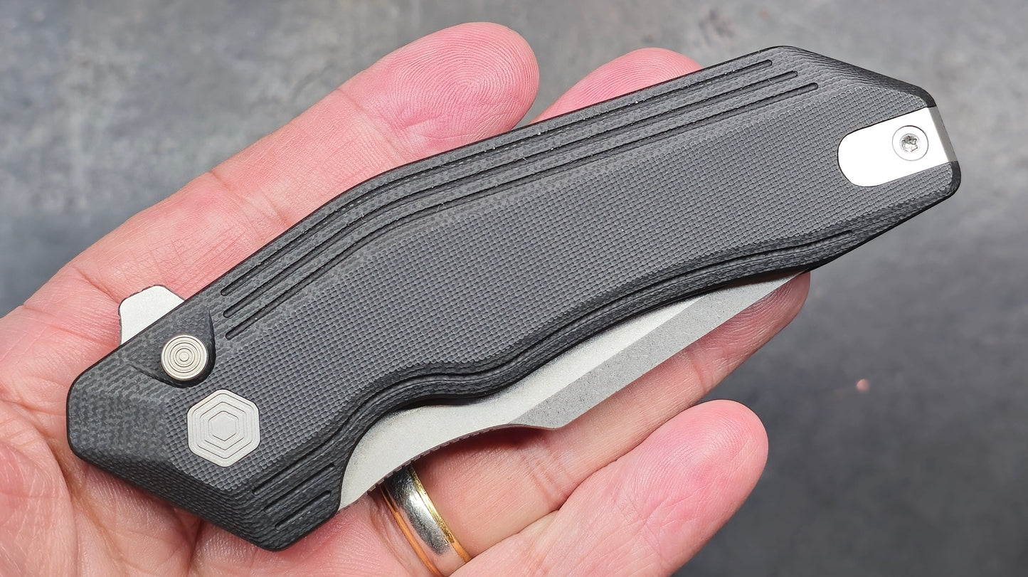 Kubey Basilisk Folding Knife Black G10 Handle 14C28N Tanto Point (NEW)
