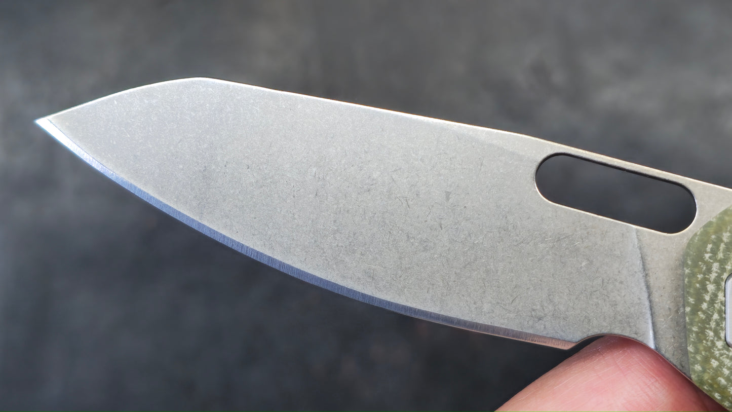 Gerber Slimsada Framelock Folding Knife Olive Micarta Handle D2