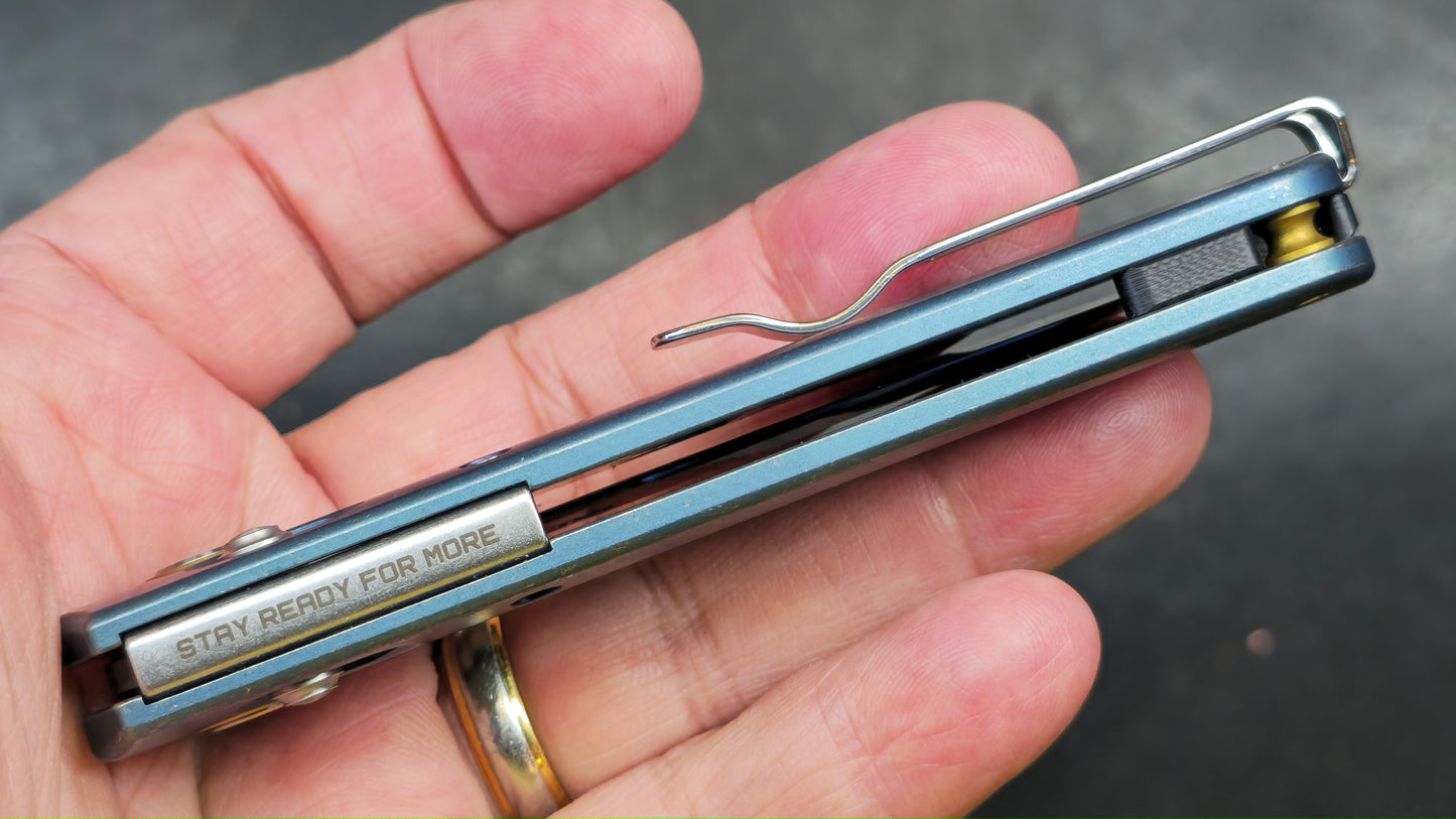 SRM MEDAL 255L-TE2 Laminated 140Cr Steel blade, TC4 Titanium handle, Mono chassis, Ambi clip (NEW)