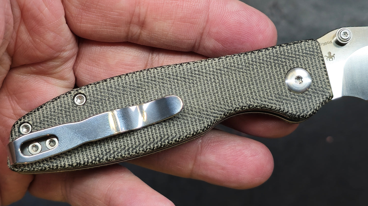 KIZER Cryptid Button Lock Black Micarta 2.9" Satin 154CM (NEW)