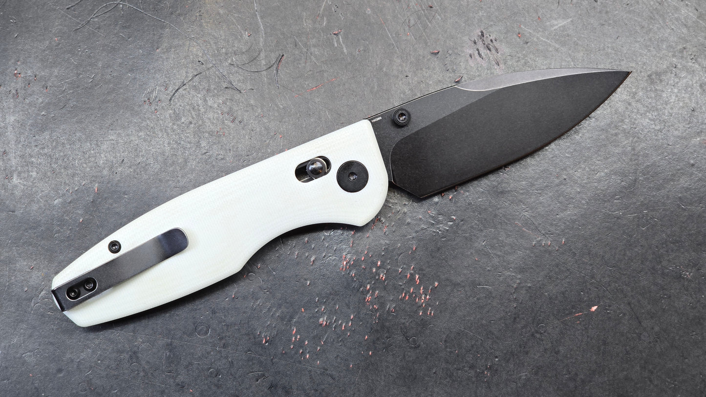 CMB Made Predator Folding Knife White G10 Handle 14C28N (USED)
