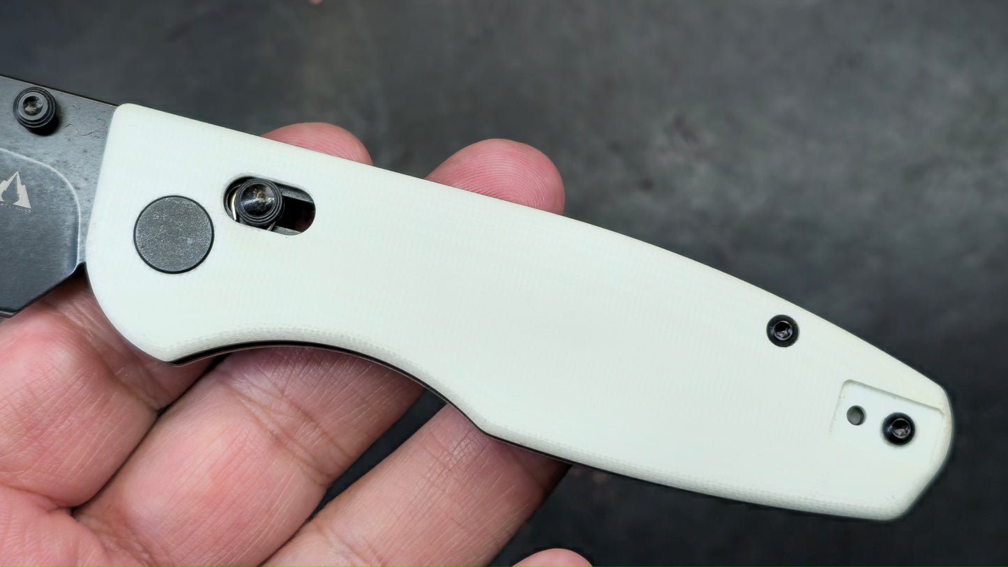 CMB Made Predator Folding Knife White G10 Handle 14C28N (USED)