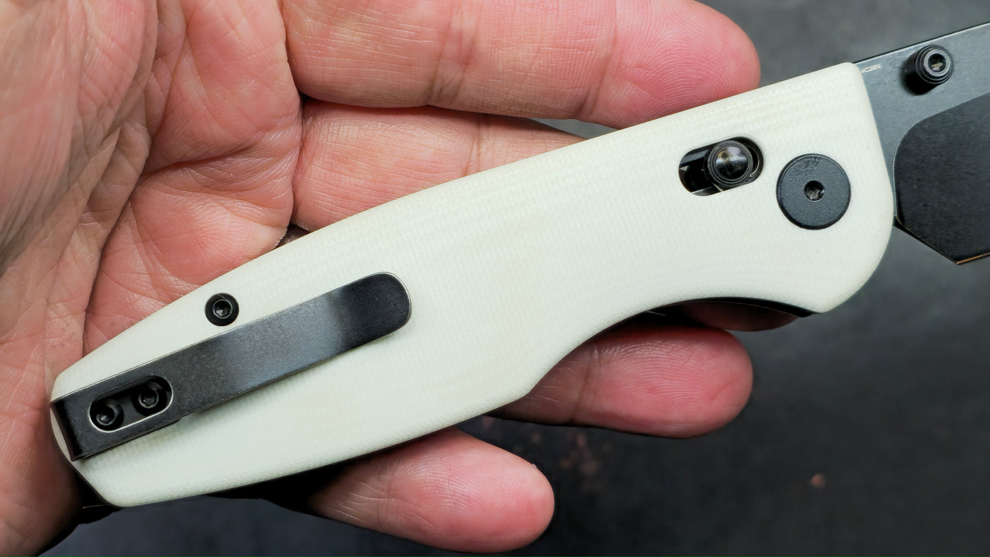 CMB Made Predator Folding Knife White G10 Handle 14C28N (USED)