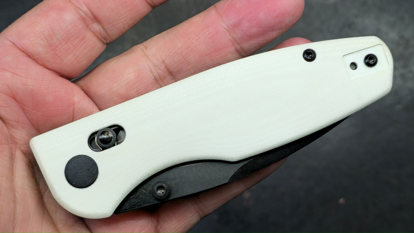 CMB Made Predator Folding Knife White G10 Handle 14C28N (USED)
