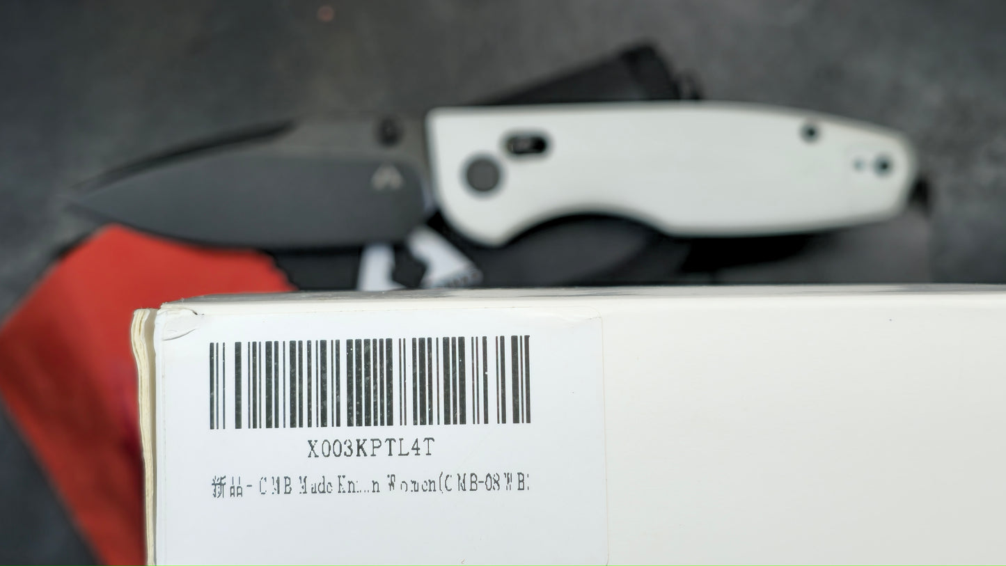 CMB Made Predator Folding Knife White G10 Handle 14C28N (USED)