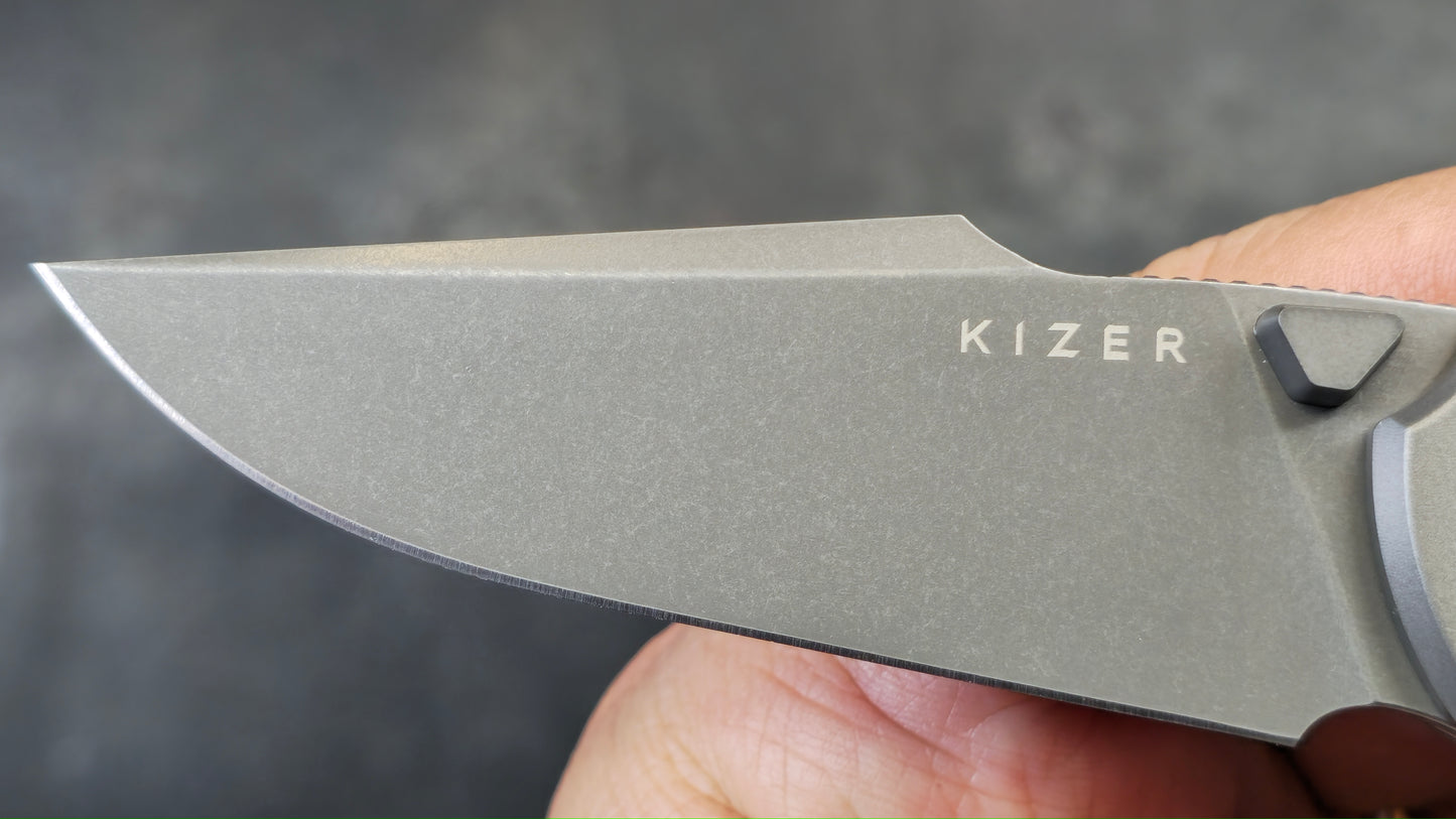 Kizer Feweed Toxic Storm Titanium/Fat Carbon Handle S90V (NEW)