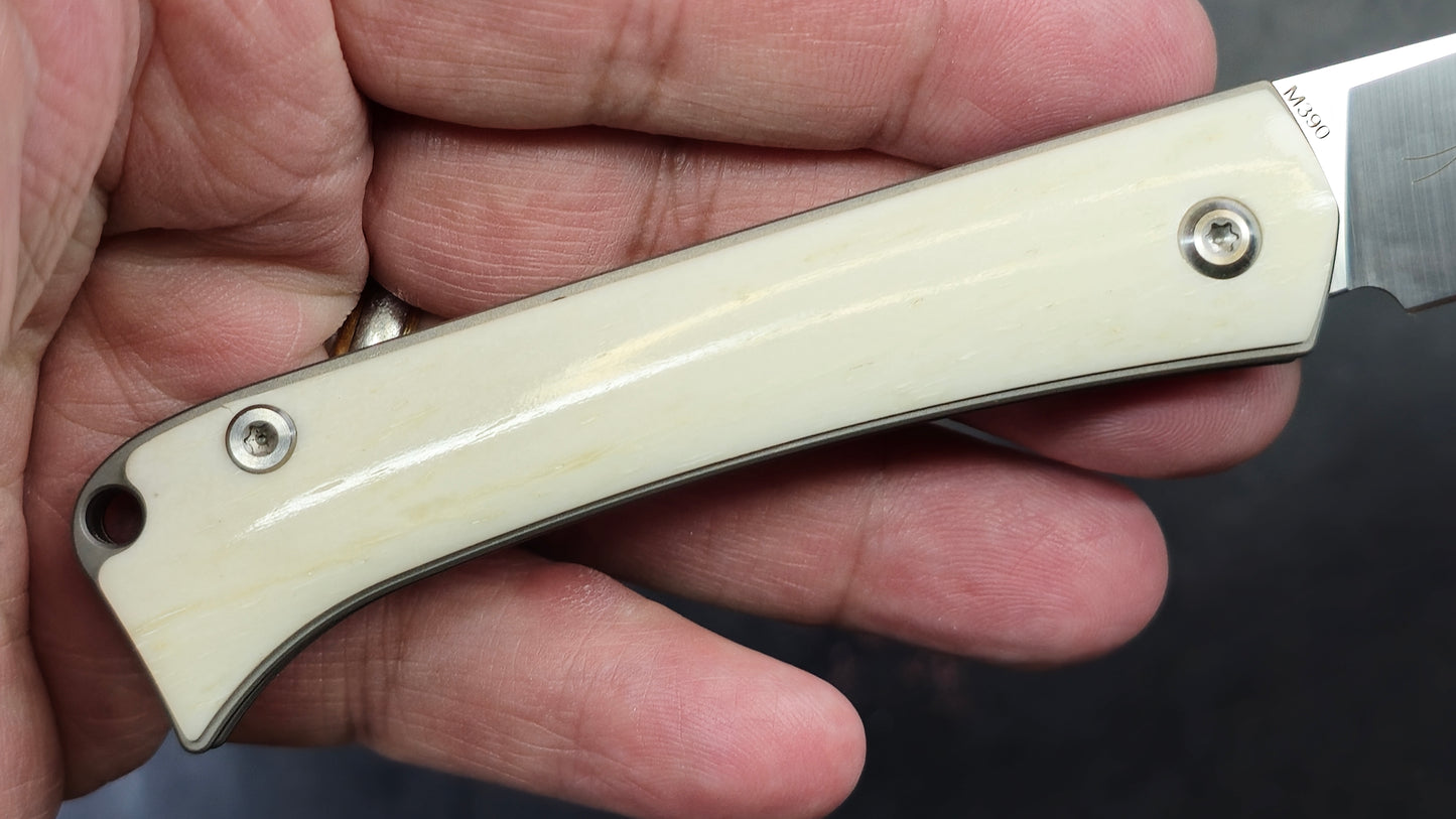 TWOSUN TS161 Slip Joint Titanium Bone M390 (NEW)