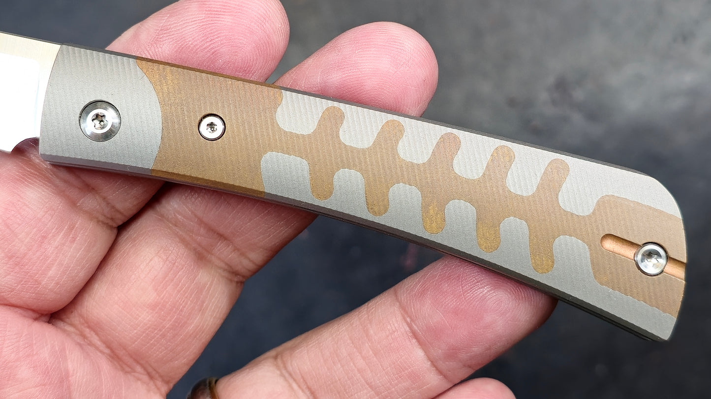 TWOSUN TS123 Slip Joint Titanium Copper M390 (New)