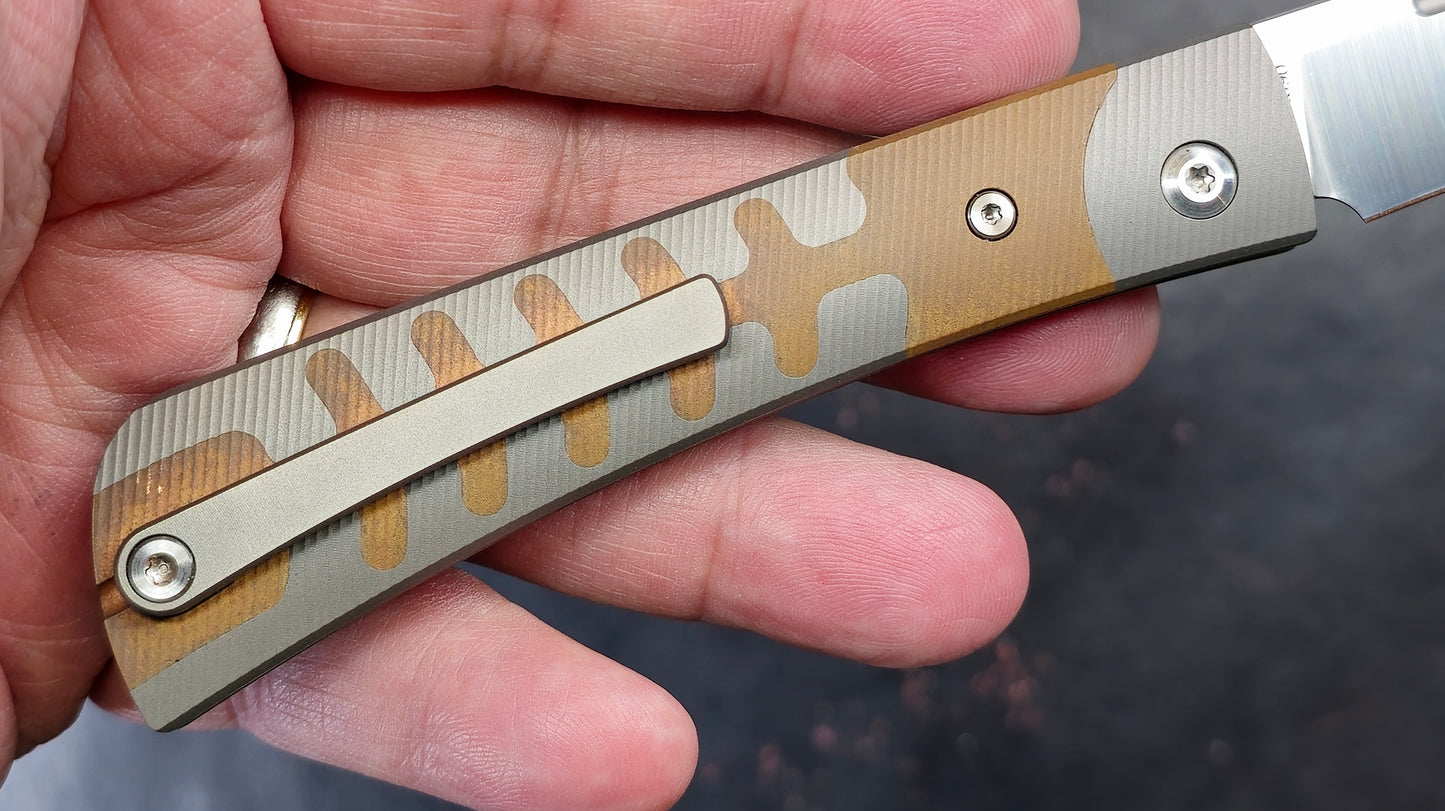 TWOSUN TS123 Slip Joint Titanium Copper M390 (New)