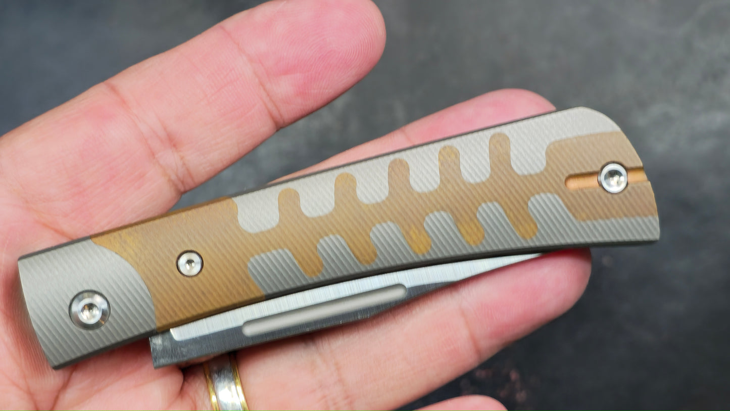 TWOSUN TS123 Slip Joint Titanium Copper M390 (New)