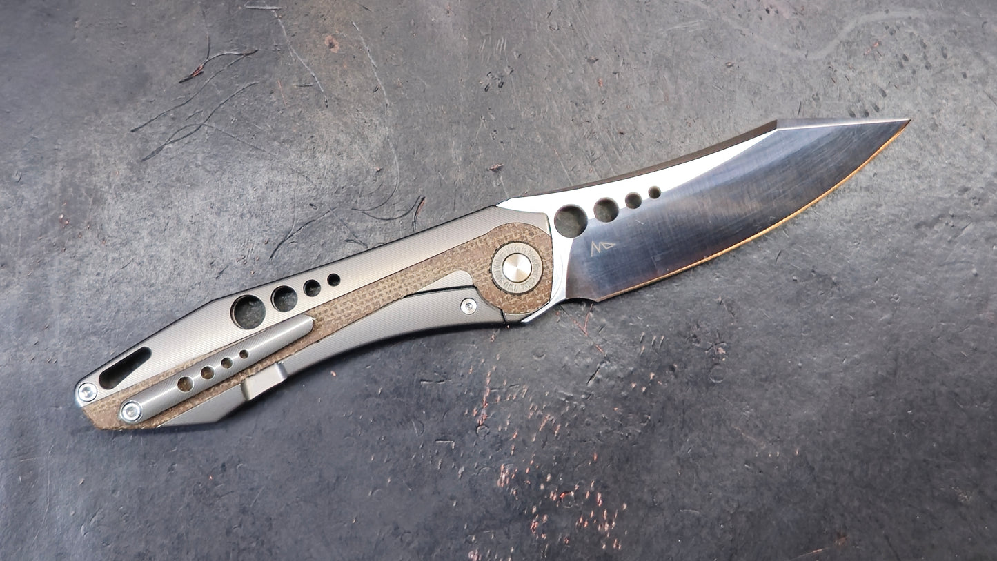 TWOSUN TS263 Micarta Titanium 14C28N (NEW)
