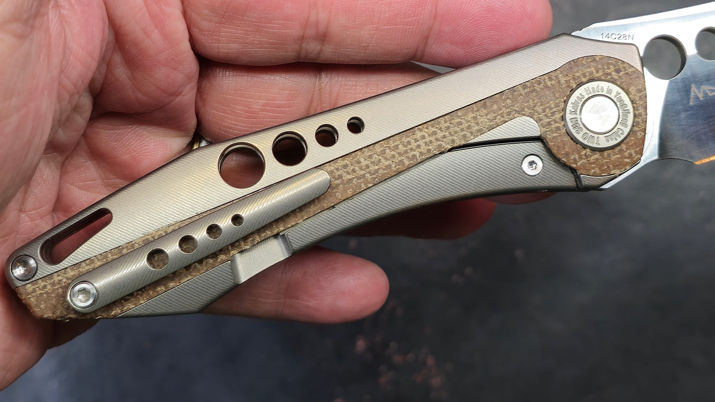 TWOSUN TS263 Micarta Titanium 14C28N (NEW)