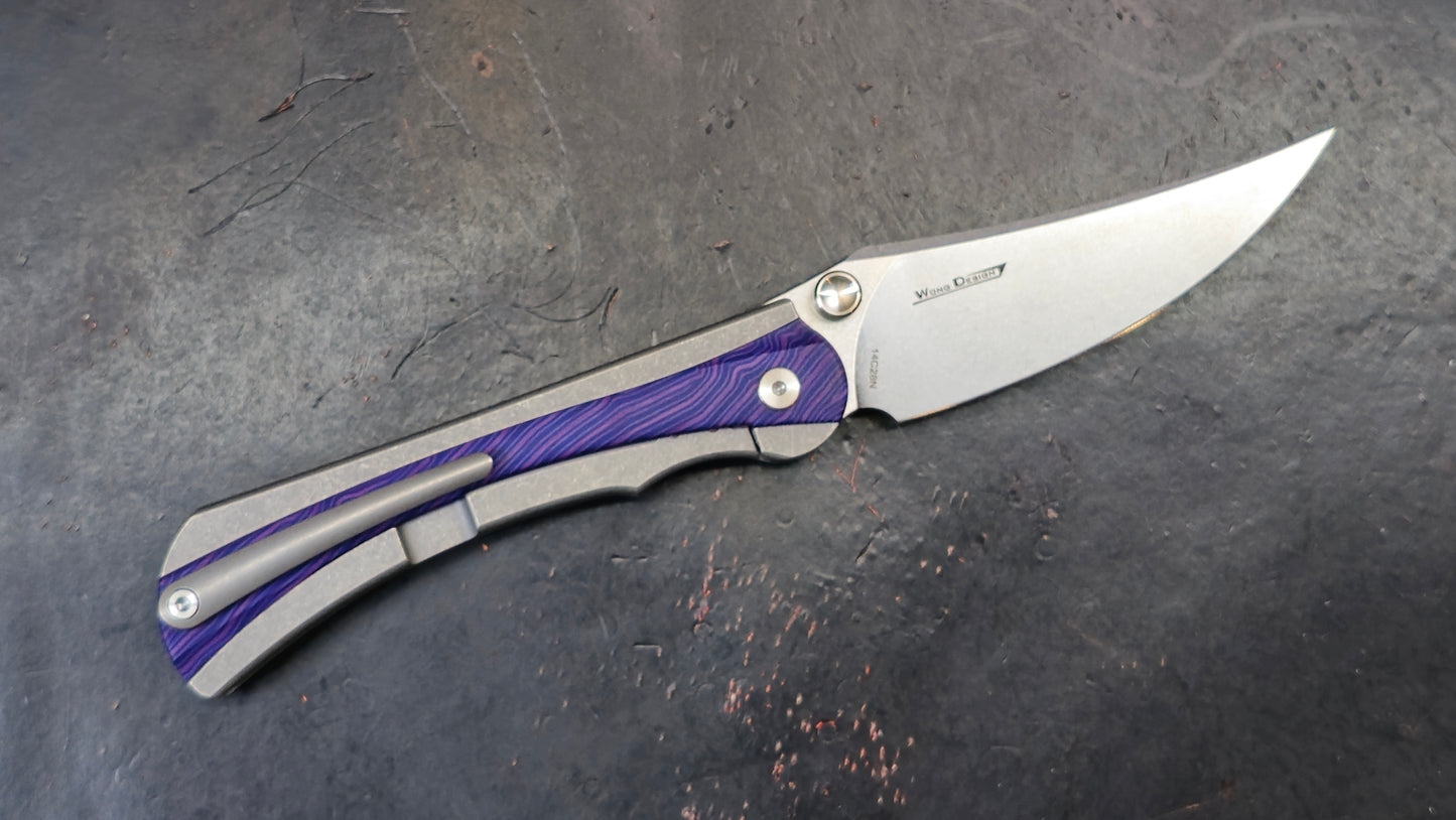 TWOSUN TS283 Titanium / G10 (DYED PURPLE) 14C28N (USED)
