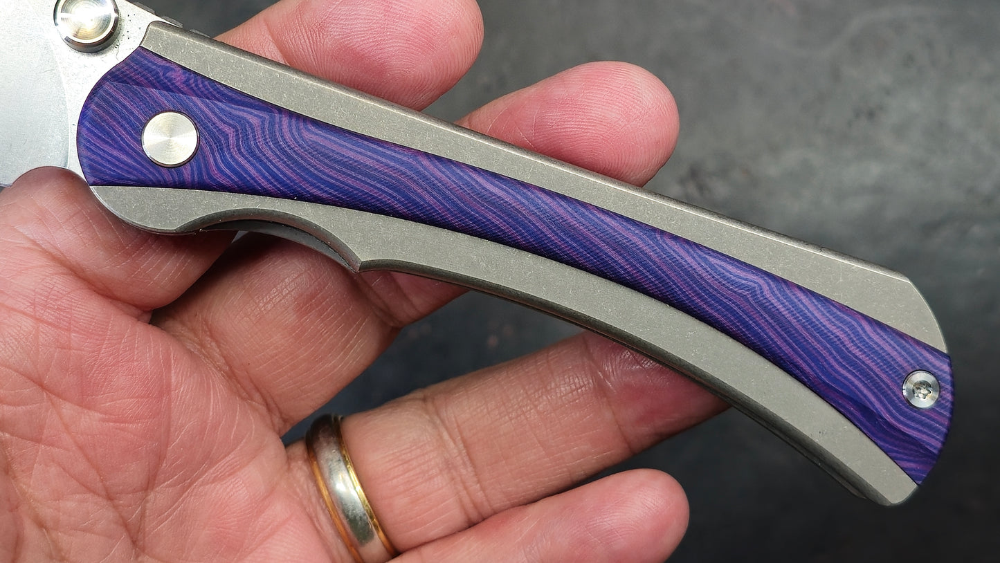 TWOSUN TS283 Titanium / G10 (DYED PURPLE) 14C28N (USED)