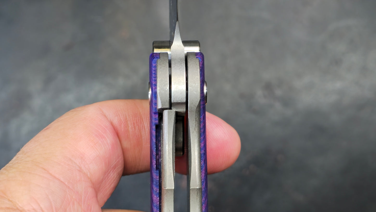 TWOSUN TS283 Titanium / G10 (DYED PURPLE) 14C28N (USED)