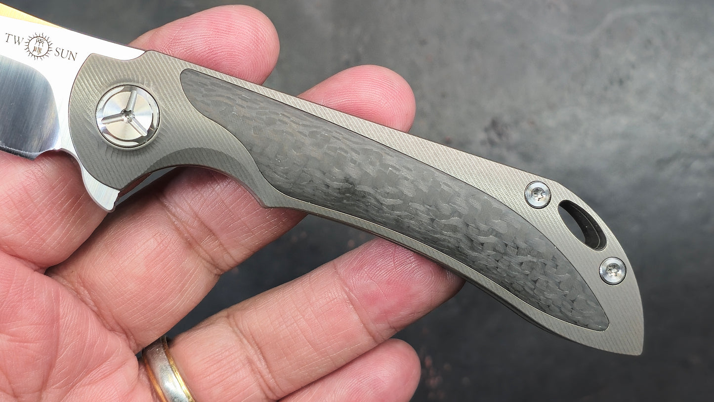 TWOSUN TS224 Carbon Fiber Titanium M390 (NEW)