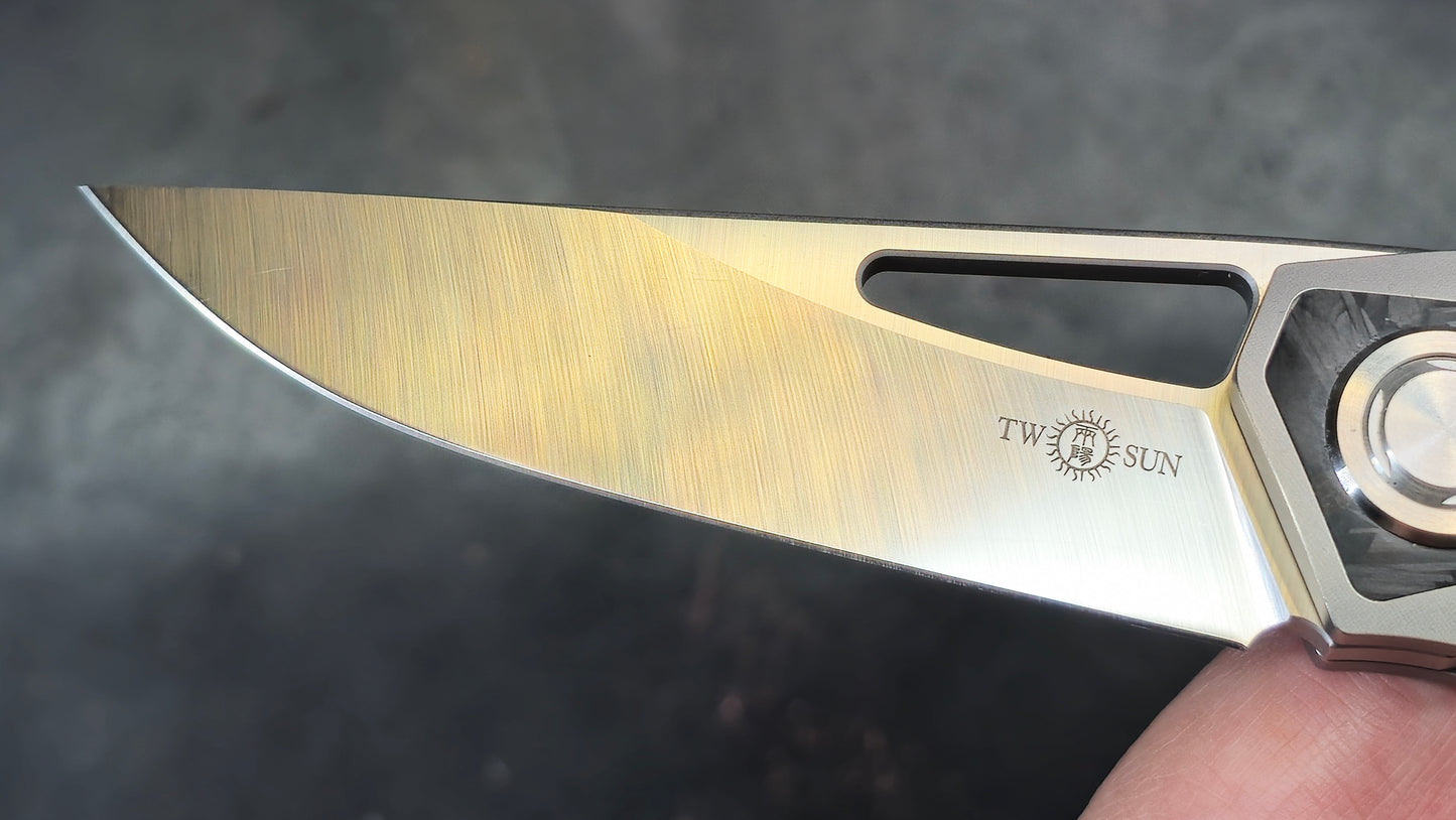 TWOSUN TS186 Titanium / Micarta M390 (NEW)