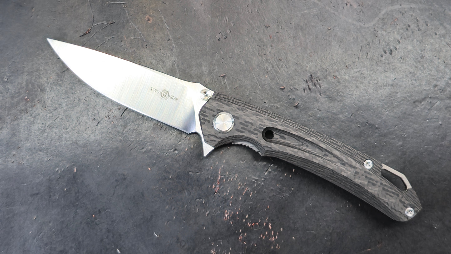 TWOSUN TS182 Titanium / Carbon Fiber M390 (NEW)