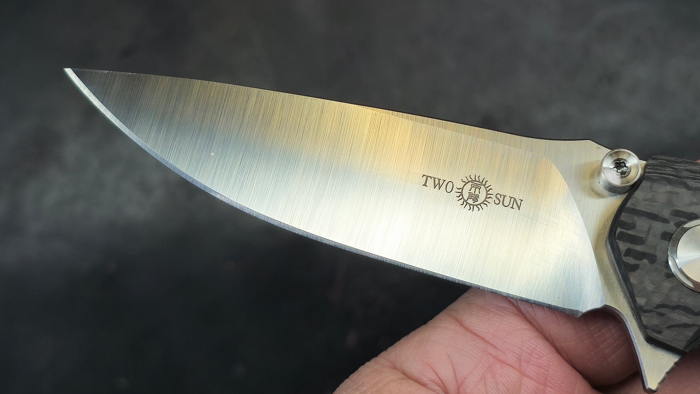 TWOSUN TS182 Titanium / Carbon Fiber M390 (NEW)