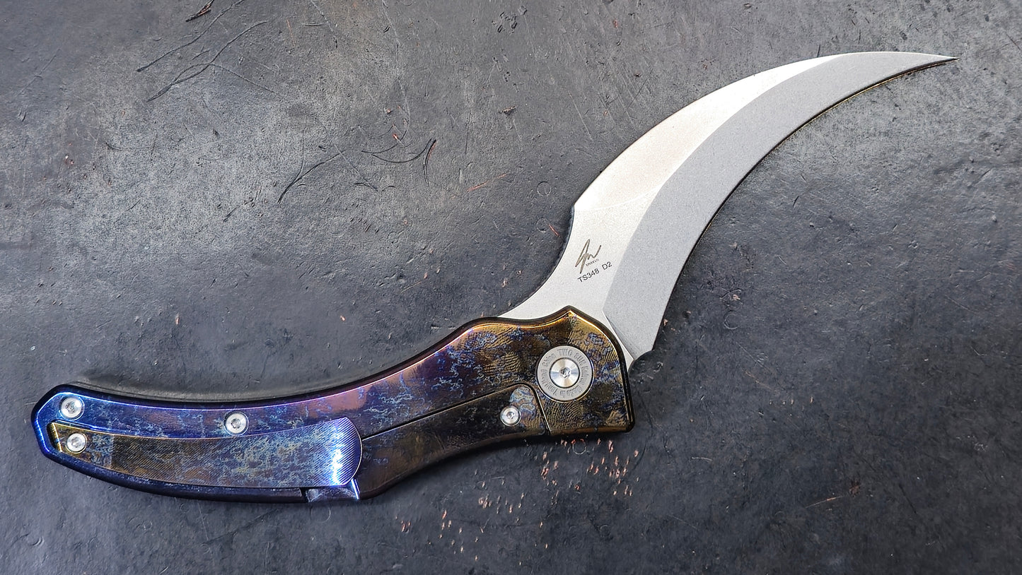 TWOSUN TS348 Micarta Titanium (Anodized Color) D2 (NEW)
