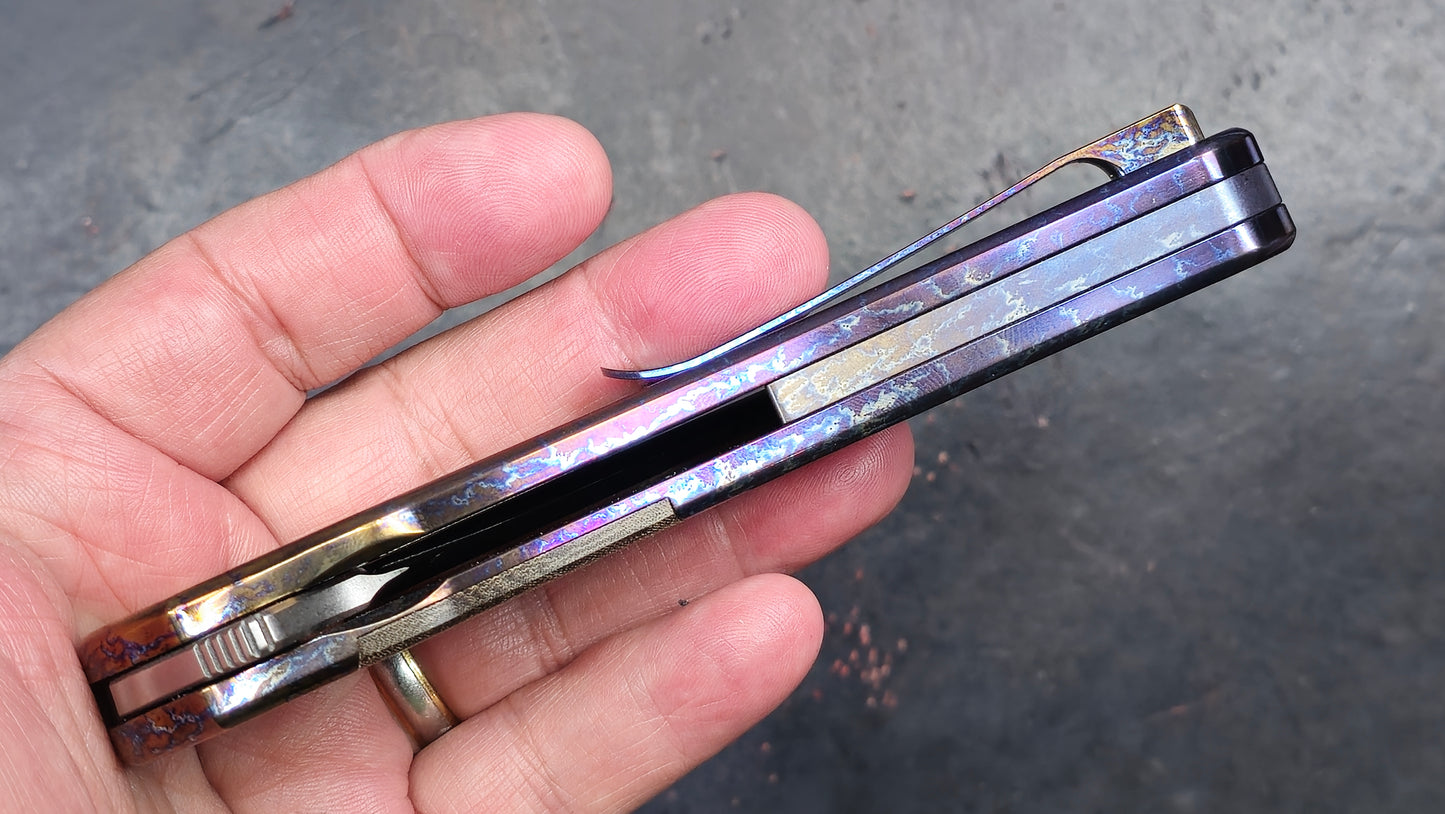 TWOSUN TS348 Micarta Titanium (Anodized Color) D2 (NEW)