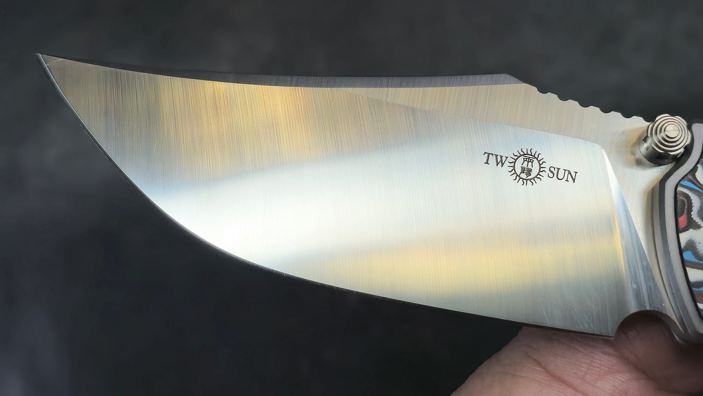 TWOSUN TS301 Titanium Carbon Fiber Micarta M390 (NEW)