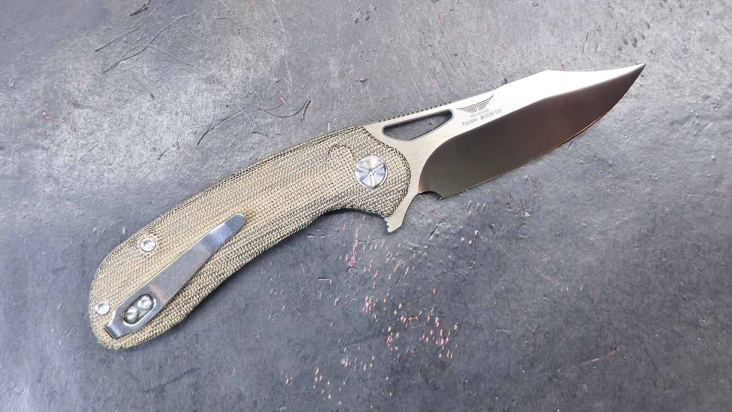 TWOSUN TS399 Button Lock Micarta D2 (NEW)