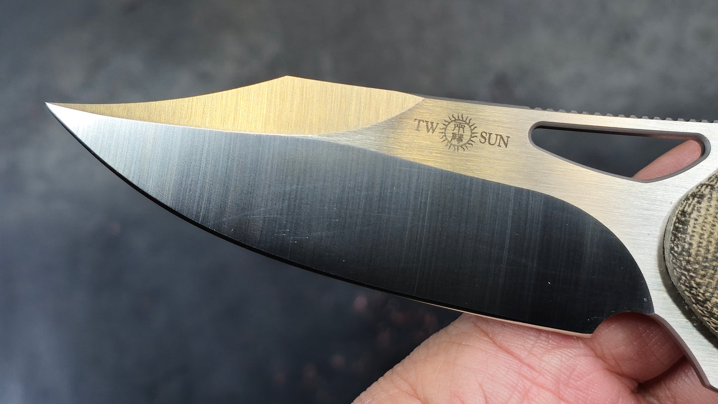 TWOSUN TS399 Button Lock Micarta D2 (NEW)