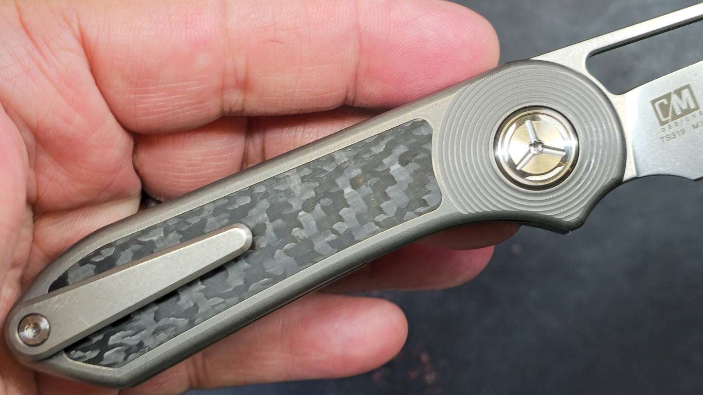 TwoSun TS319 Carbon Fiber/Titanium Handle M390 (NEW)