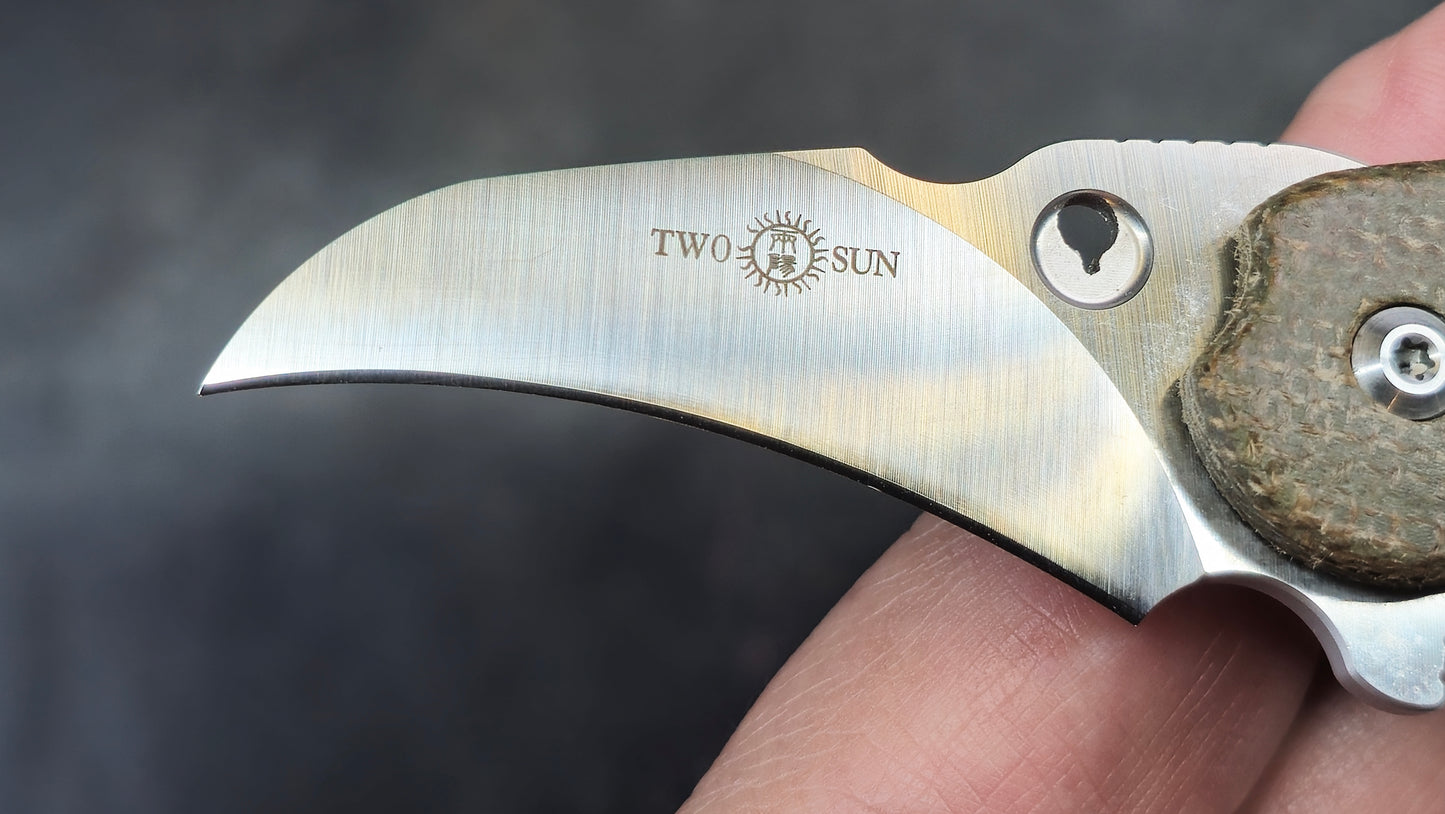TWOSUN TS181 Micarta Titanium 14C28N (NEW)