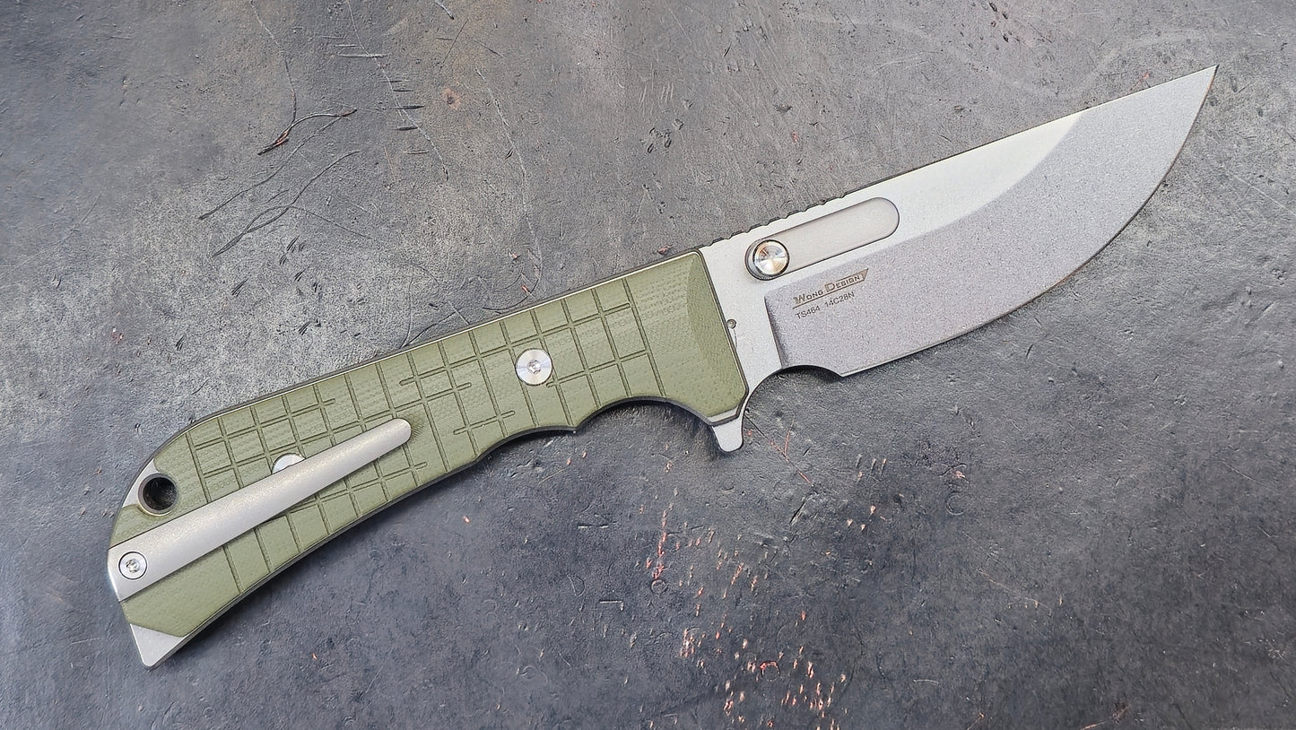 TWOSUN TS464 Titanium/G10 Handle 14C28N (NEW)