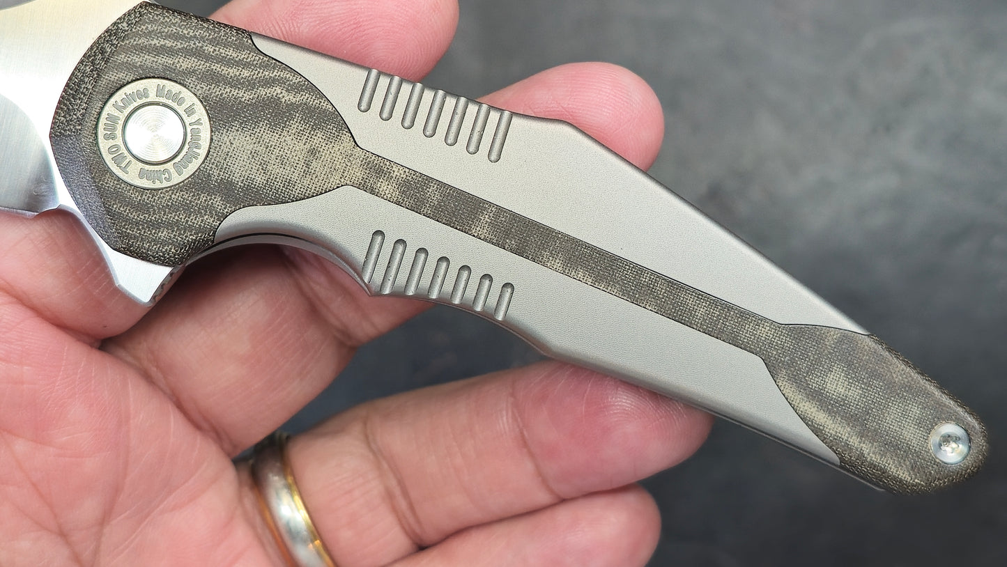TWOSUN TS426 Titanium/Micarta Handle N690 (NEW)