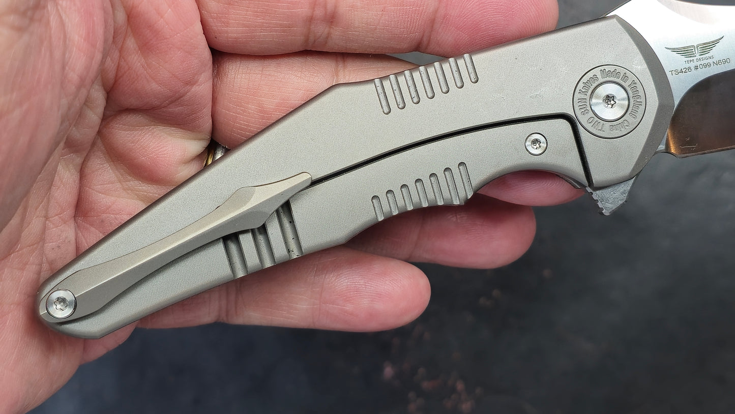 TWOSUN TS426 Titanium/Micarta Handle N690 (NEW)