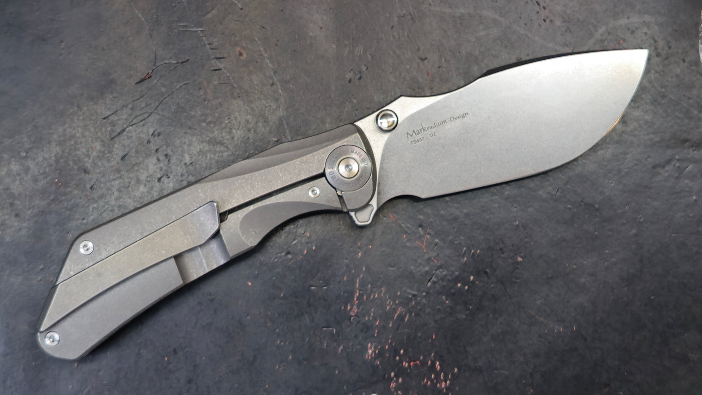 TWOSUN TS437 Titanium/Red Micarta Handle D2 (NEW)