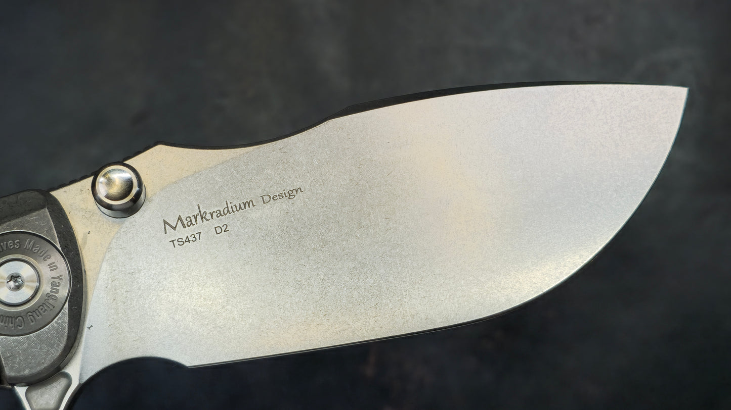 TWOSUN TS437 Titanium/Red Micarta Handle D2 (NEW)