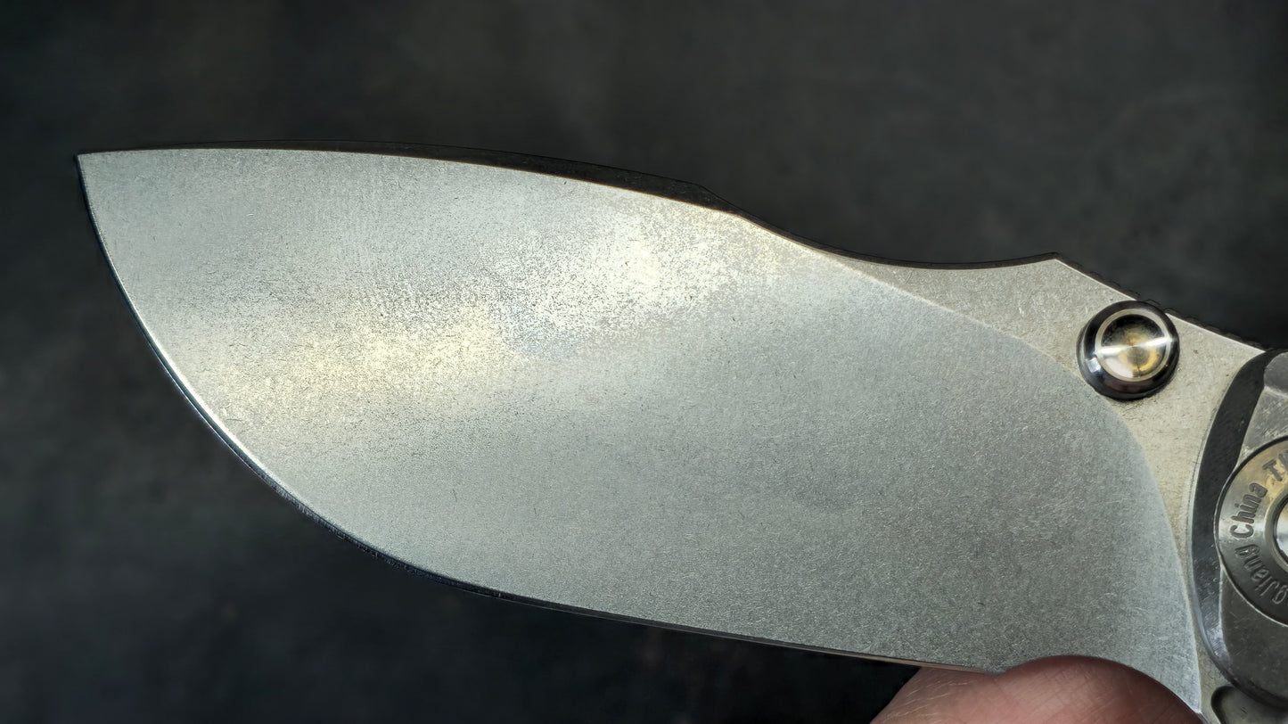 TWOSUN TS437 Titanium/Red Micarta Handle D2 (NEW)