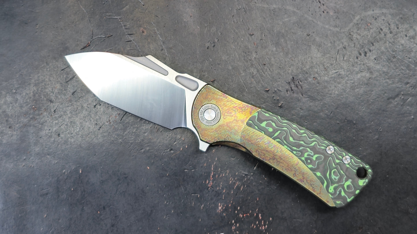 TWOSUN TS508 ANODIZED Titanium & Carbon Fiber Handle M390 (NEW)