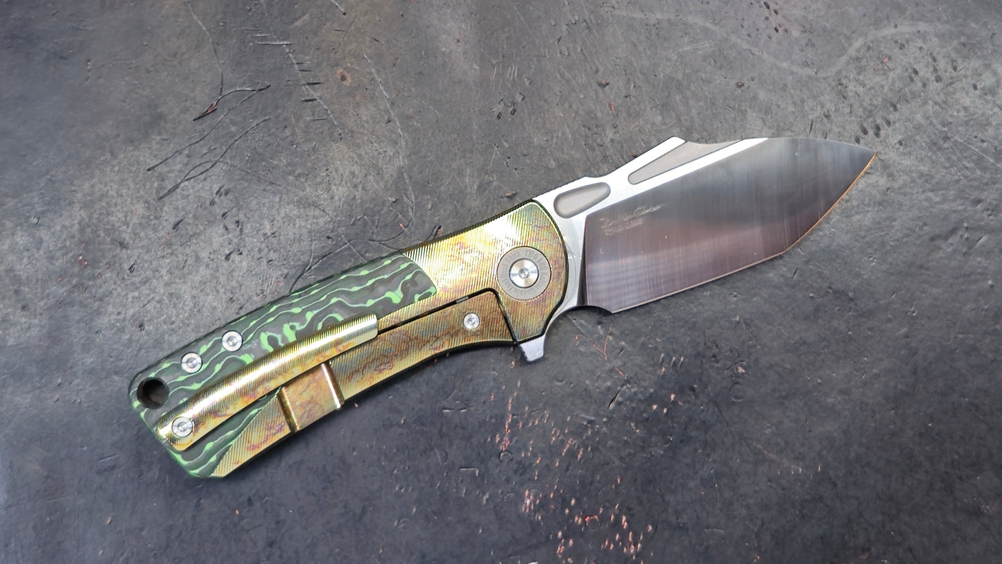 TWOSUN TS508 ANODIZED Titanium & Carbon Fiber Handle M390 (NEW)