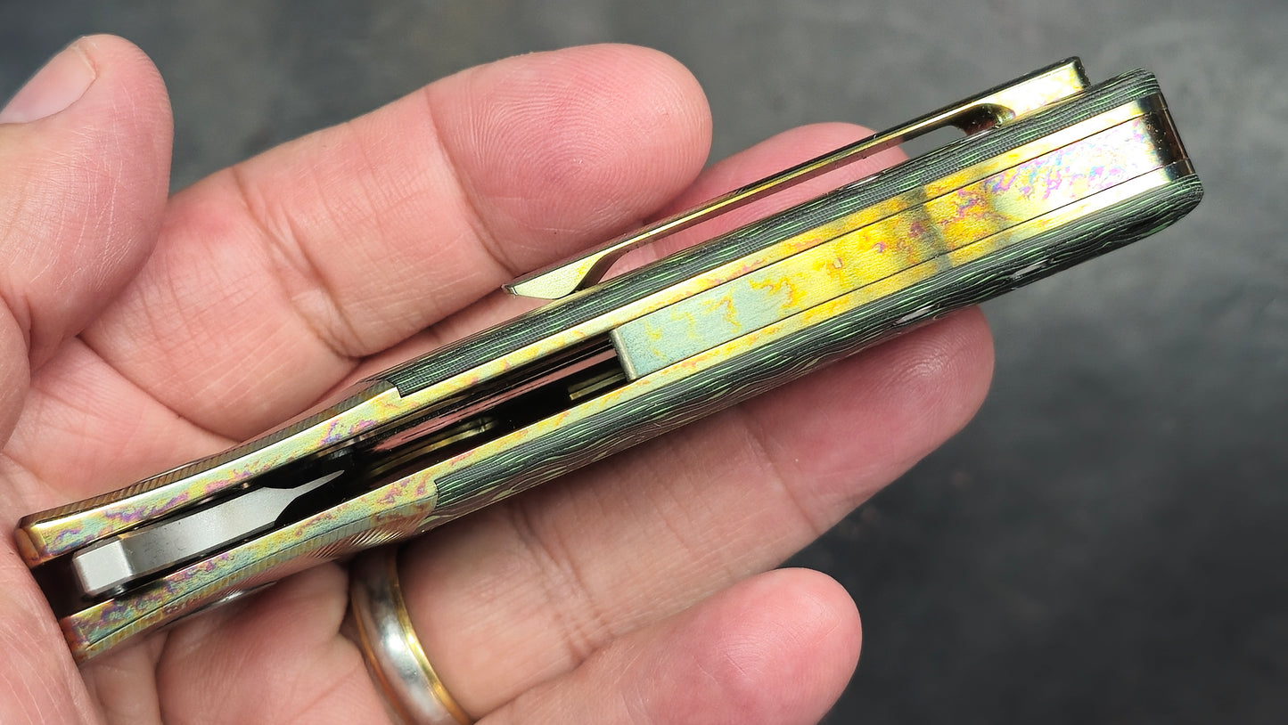 TWOSUN TS508 ANODIZED Titanium & Carbon Fiber Handle M390 (NEW)