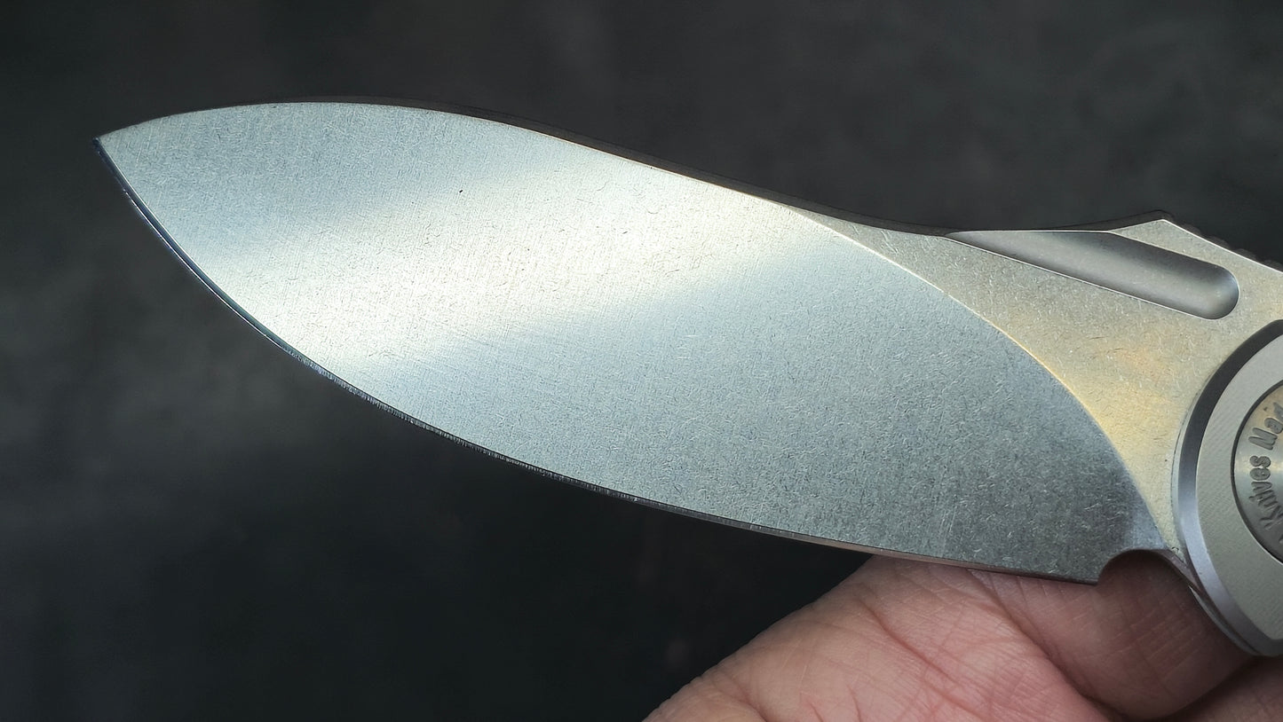 TWOSUN TS481 Titanium Handle Micarta Inlay 14C28N (NEW)