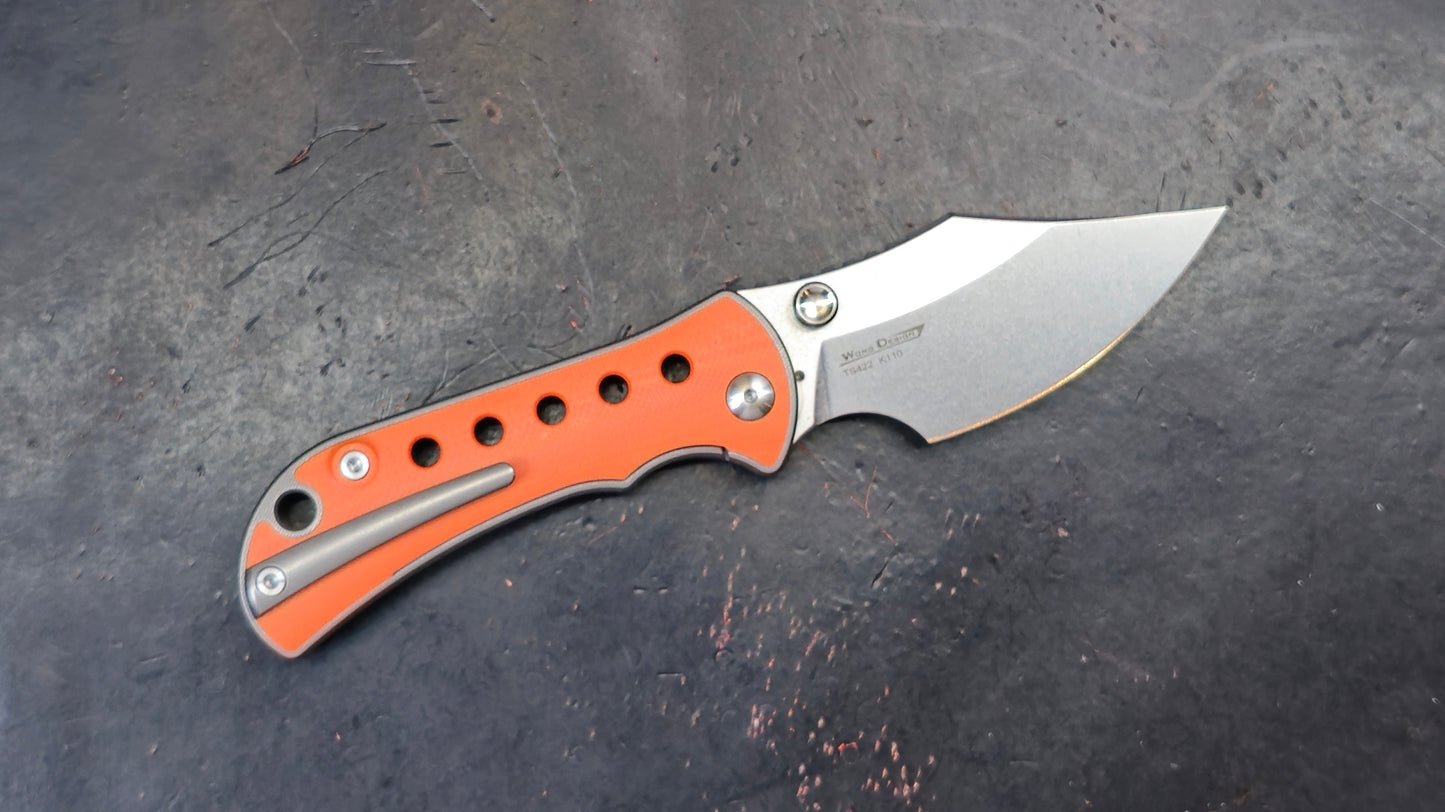 TWOSUN TS422 Titanium Handle Orange G10 Inlay K110 (NEW)