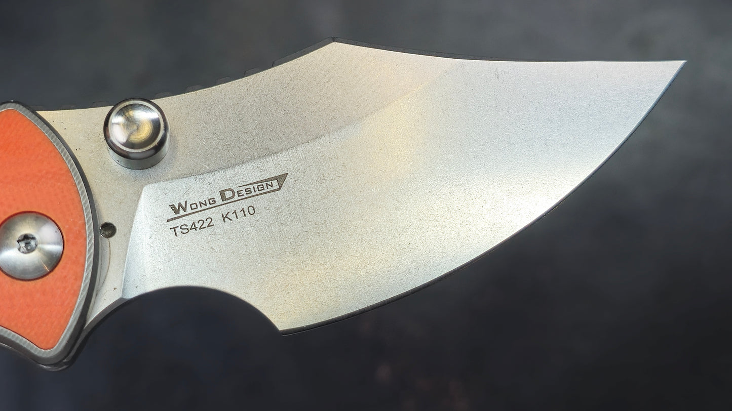 TWOSUN TS422 Titanium Handle Orange G10 Inlay K110 (NEW)