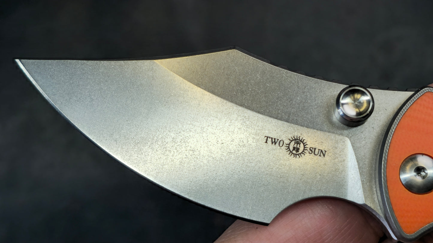 TWOSUN TS422 Titanium Handle Orange G10 Inlay K110 (NEW)
