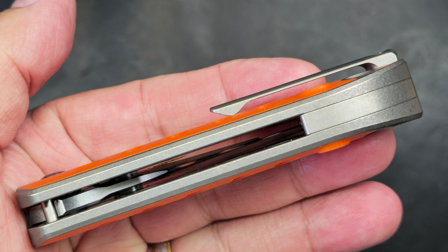 TWOSUN TS422 Titanium Handle Orange G10 Inlay K110 (NEW)