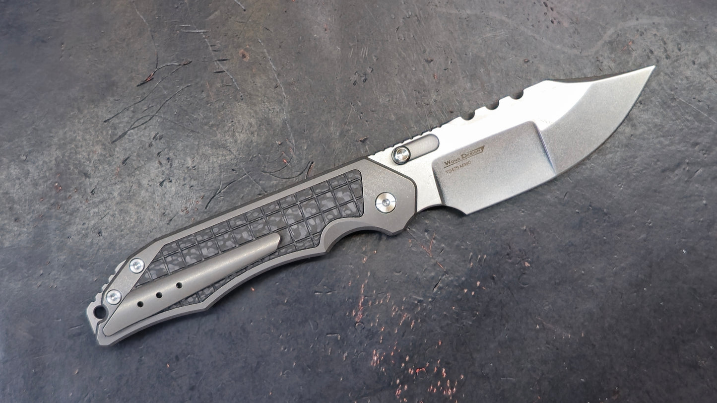 TWOSUN TS475 Titanium & Frag Carbon Fiber Handle M390 (NEW)