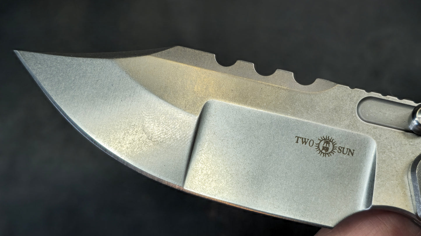 TWOSUN TS475 Titanium & Frag Carbon Fiber Handle M390 (NEW)